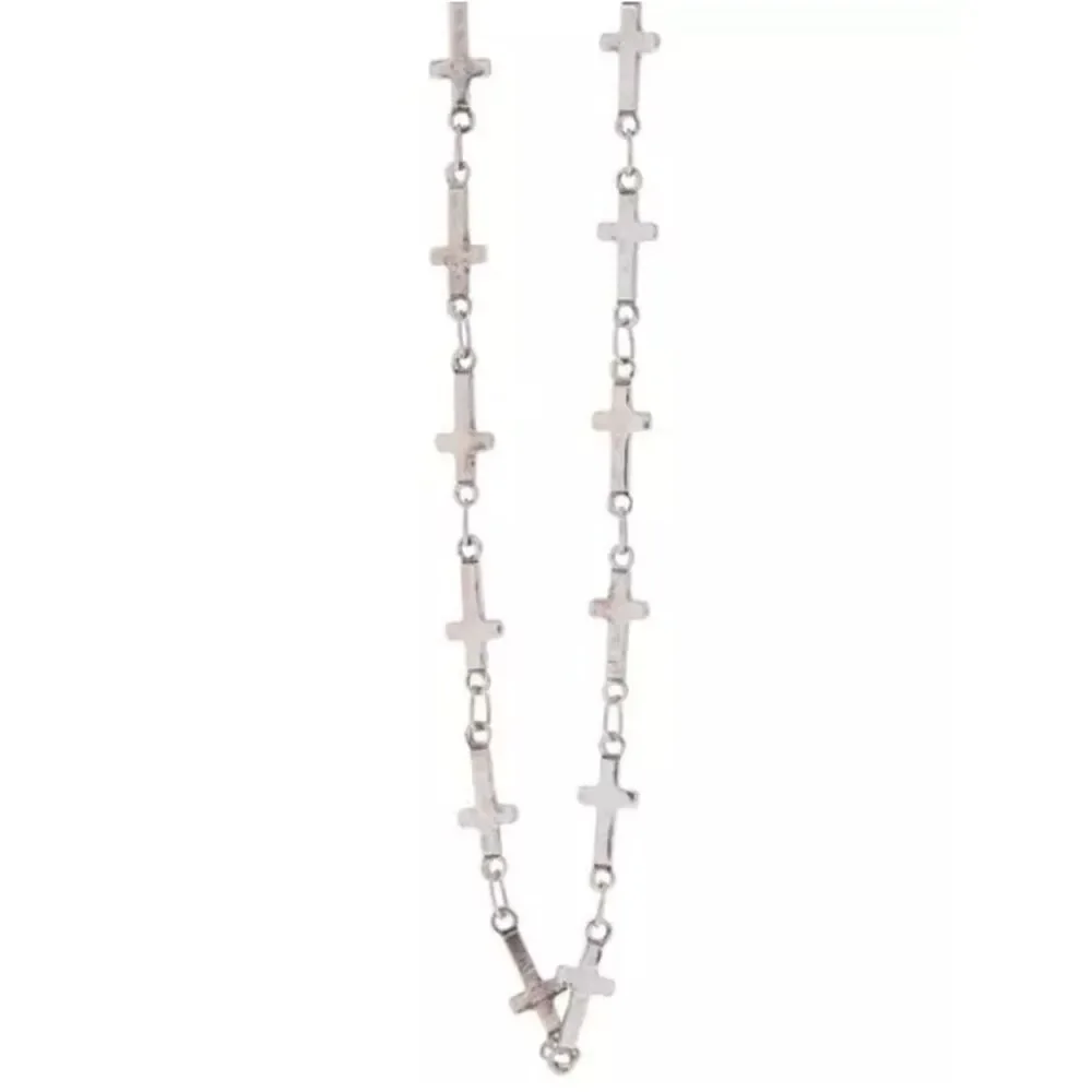 New 16” Silver Cross Link Necklace - Women's Religious Jewelry